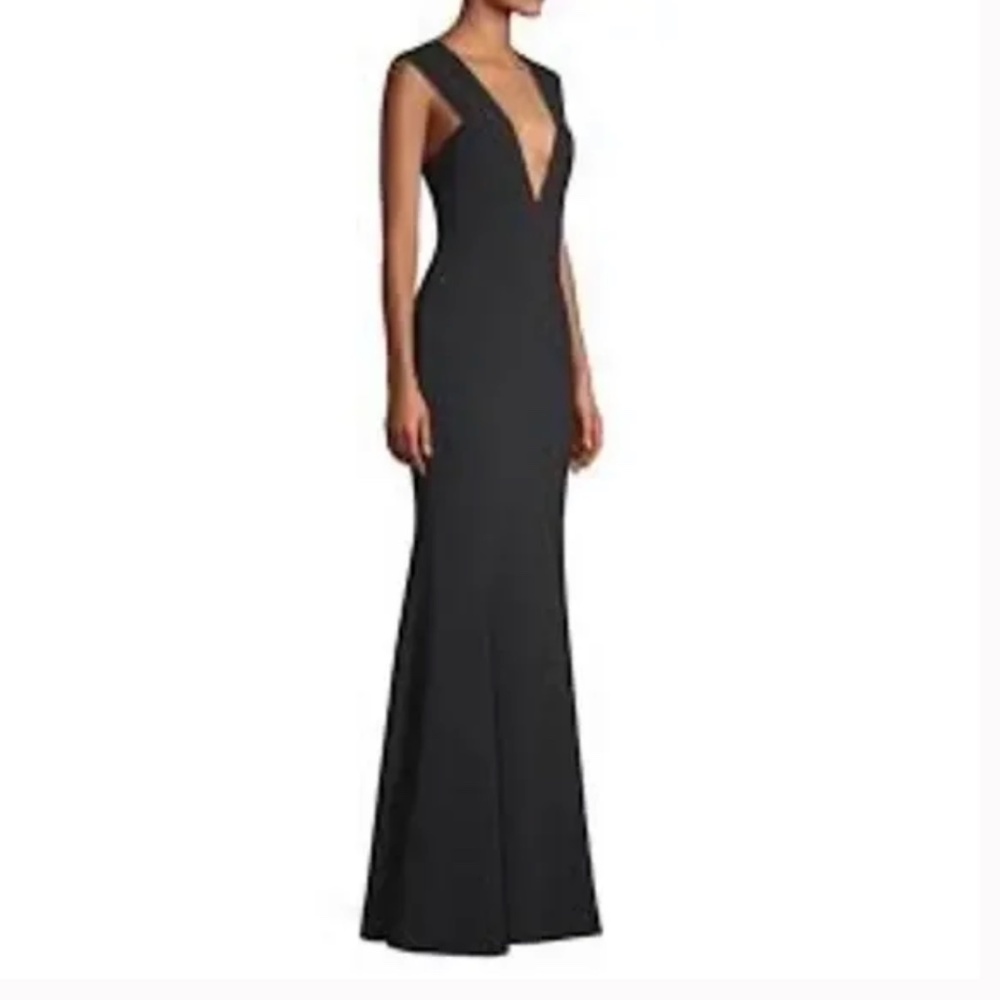 Jay Godfrey Victoria Crepe V-Neck Gown - Black, size 6